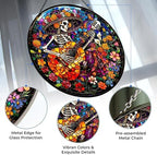 Mexican Skull Playing Guitar Stained Glass Suncatcher Window Hangings, Mexican Decor, Sugar Skull Gifts for Women 9.8" - Image 3
