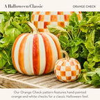 MACKENZIE-CHILDS Resin Pumpkin, Mini, Orange-and-White Orange Check - Image 3