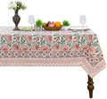 Home Spun & Crafts 72x108 Inches Rectangle Hand Block Print Tablecloth, 100% Cotton, Red Green Floral Table Cloths Washable, Traditional Indian for Dining Outdoor Thanksgiving Halloween Christmas by HomeSpunCrafts