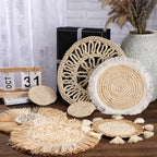 CroBlissful 7 Pcs Boho Wall Baskets Woven Seagrass Round, Vintage - Image 4