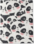 Cute Panda Face Fleece Blanket - Lightweight Soft Cozy Gifts Throw for Animal Lovers,Kids,Women,Girls,Sweet Pandas White Blankets,Home Room Modern Art Decor 60x80in by AINORI