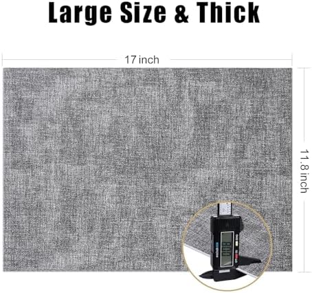 Homaxy PU Faux Leather Placemats for Dining Table, Set of 6, Black & White - Image 5