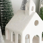 Christmas Decorations - Village Sets of 5 Lighted Ceramic Houses & 9 Trees - Image 5