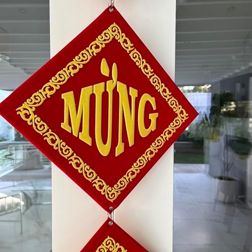 Vietnamese Lunar New Year Decoration Couplets- Red Hanging Couplets for TET Decor- Vietnamese TET Decoration_Lien Treo Trang Tri TET (Large 1.5m) - Image 5
