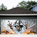 7x16FT Skeleton Break Wall Halloween Garage Door Banner Skeleton Pumpkin Spider Happy Hallowen Garage Door Cover Decoration for Hallowen Decoration by FOREVERQUEEN