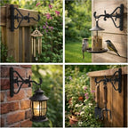 4 Pack Plant Hanger Black Outdoor L Cast Iron Decorative Bracket - Image 7
