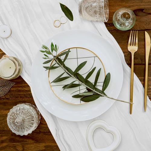 6 Pack Cheesecloth Table Runner 10Ft Christmas Gauze Boho Table Runners for Wedding Decor Bridal Shower Decorations Baby Shower Party(35" x 120") - Image 5