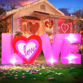 7FT Pink Love Inflatable Valentine’s Day Yard Decoration with Heart and LED Lights Giant Romantic Blow Up Outdoor Wedding Anniversary Engagement Party Decor for Garden Lawn Party Indoor Outdoor by Zeepair