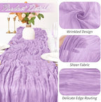 30 Pack Lavender Cheesecloth Table Runner 17 x 108 inch Cheese Cloth Table Runners 9ft Lavender Table Runner Rustic Romantic Sheer Gauze Runner for Wedding Party Baby Shower Table Decoration - Image 3