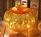 Fall Decorations for Home,Mercury Glass Pumpkin Lights with Timer(Gold) by CFDECORCandlesandHolders
