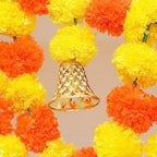 5 Ft Orange Yellow Marigold Door Hanging Toran - Indian Thorans - Atificial Flower Garland for Pooja Mandir, Door, Diwali Decoration Toran - Indian Housewarming Décor, Bandhanwar (Pack of 1) - Image 4