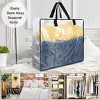 Shappy 10 Pack 93L Extra Large Clear Blanket Storage Bags Clothes Storage Bags with Handles Clear Zippered Oversized Moving Bag Plastic Totes for Clothes Blankets Bedding Toys Duvet Comforter - Image 6