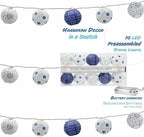 The Dreidel Company 10 Mini Round Lantern Hanukkah String Lights 9' Ft. Long, 4-Pack Pre-Assemble LED Battery Powered 3" Inch Orb - Image 3