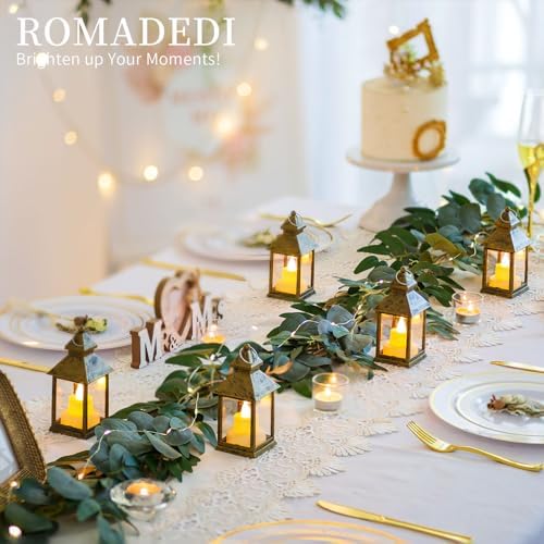Romadedi Gold Mini Lantern for Centerpiece, Pack of 10 - Image 2