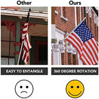 Yeesun 6FT Flag Pole for Outside House with 3 x 5 FT Flag, Bracket, Black - Image 5