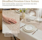 Boho Faux Linen Tablecloth, Rectangle Vintage Geometric Cover - Image 3