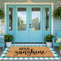 Tinideya 2 Pcs Large Hello Sunshine Layered Doormat Summer Front Door Mat by Tinideya