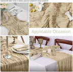 20 Pack Beige Cheesecloth Table Runner 17x108 Inch Boho Wrinkled Sheer Gauze Cheese Cloth Table Runner Bulk Decor for Wedding, Bridal Shower, Birthday Party - Image 3