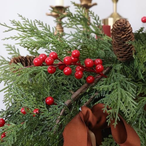 MIZII Christmas Garlands 10FT Artificial Pine Garland with Pinecone Berries Greenery Garland Christmas Decorations for Xmas Fireplace Mantle Home Decor Indoor Outdoor (Garland-10FT) - Image 4