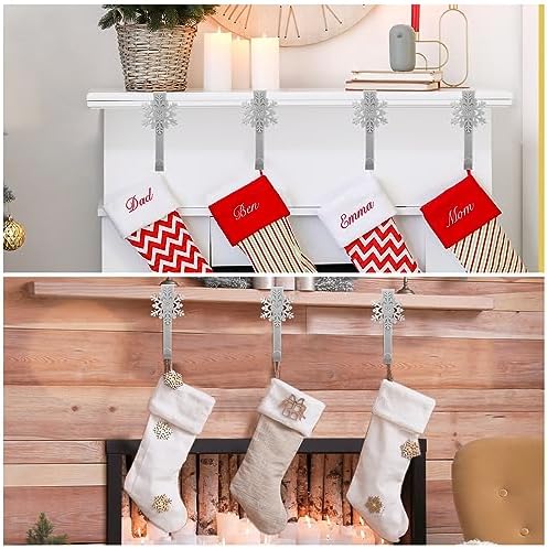 Lounsweer 12 Pcs Snowflake Christmas Stocking Holders - Image 6