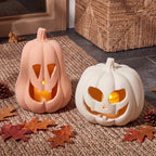 Tioncy Halloween Decor Terracotta Jack O Lantern Pumpkin Decor,Stylish - Image 3