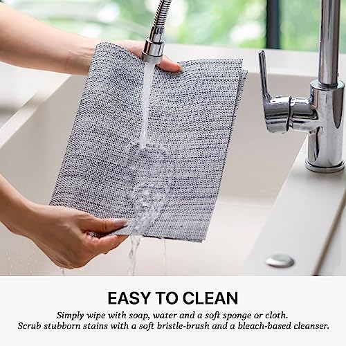 LEXMORE PlaceMats Set of 12 Vinyl/Plastic Woven Place Mats for Kitchen Table Indoor/Outdoor Washable PlaceMat Wipeable Dining Table Mats(Gray) - Image 4
