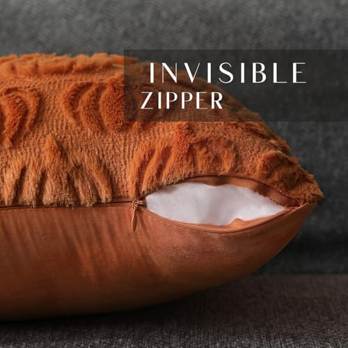 DFXSZ Fall Pillow Covers 24x24 2Pcs Rust Pumpkin Fall Decorations for Home - Image 2