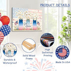 HomeifHue July 4th Patriotic Canvas Wall Art 4th of July USA Decorations American Flag Painting Picture Patriotic Floral Mason Jar USA Flag Poster Independence Day Home Decor(F2 20x24in) - Image 4
