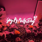 Yay Tt's Nail Day LED Neon Sign Transparent Acrylic Light Decor for Wedding Birthday Party Wall Home Bedroom Room Art Decoration with USB Light Modulator 5V by Unknown