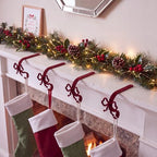 6 Pcs Burgundy Red Bow Stocking Hangers for Mantle - Image 6