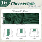 15 Pack Emerald Green Cheesecloth Table Runner 17 x 108 inch Cheese Cloth Table Runners 9ft Green Table Runner Rustic Romantic Sheer Gauze Runner for Wedding Party Baby Shower Table Decoration - Image 2