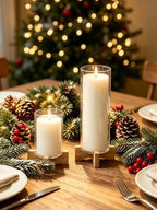 Hurricane Glass Candle Holders: Set of 2 Pillar Candle Holder - Image 7