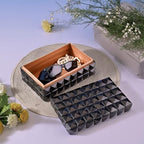 Perilla Home Large Decorative Storage Box – 8" x 5" x 3" – Black MDF with Madison Black Resin Finish – Wooden Keepsake Chest for Blankets, Crafts & Home Organization - Image 2