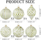 16Pcs Vintage Rustic Christmas Ball Ornaments - Large Shatterproof Neutral Christmas Ornaments Set Farmhouse Christmas Decor for Xmas Tree Home Party Holiday (Green) - Image 2