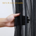 20x10ft Black Tulle Backdrop Curtain with Lights String for Parites, Sheer Backdrop Curtains for Wedding Baby Shower Birthday Party Photo Shoot Decorations - Image 6