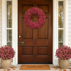24 Inch Fall Wreaths for Front Door, Autumn Floral Outdoor Wreath - Image 5
