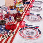 LIYH 180 Pcs 4th of July Plastic Plates Red White Blue, Plastic Silverware Patriotic Party Memorial Day Plate for Independence Day 4th of July Decorations 30 Guests - Image 5