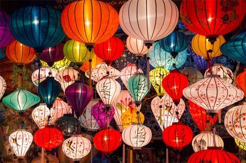 BELECO 9x6ft Fabric Colorful Lanterns Backdrop Asian Vietnam Chinese Lanterns Background Chinese Lunar New Year Spring Festival Party Decorations Holiday Portrait Photoshoot Studio Props - Image 5