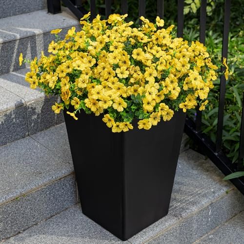 20 Bundles Artificial Flowers for Outdoor, Fake Plants Spring Decor,Yellow - Image 6
