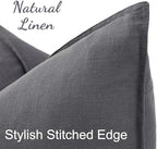 decorUhome Fall Dark Grey Linen Throw Pillow Covers 26x26 Set of 2 - Image 2
