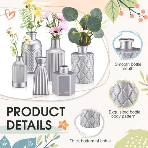 Yaomiao 30 Pcs Glass Bud Vases Centerpieces, Silver Series - Image 4