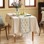 ISAENNE Designer Vintage Linen Table Runner,71"x12"-Serenity B - Image 6