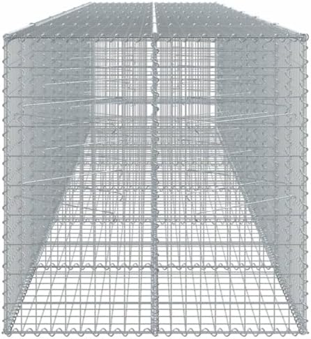 vidaXL Gabion Basket 236.2"x39.4"x39.4" Galvanized Iron - Outdoor Versatile Landscaping Structure Mesh Cage - Image 6