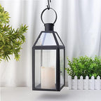 JHY DESIGN Black Decorative Lanterns 16“H Decorative Candle Lantern with Tempered Glass for Indoor Outdoor Events Parities and Weddings - Image 6