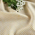 Solino Home 100% Linen Table Runner, 14 x 60 in, Mustard and White Striped - Image 2