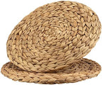 JEUIHAU Set of 8 Water Hyacinth Braided Placemat, 13 Inch Round Placemats Rattan Placemats, Natural Wicker Seagrass Rattan Placemats for Dining Table, Decoration - Image 5