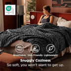 Bedsure Soft Full Size Fleece Blankets for Bed Grey 84"x90" - Image 3