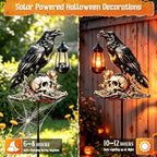 Solar Crow Halloween Decoration Outdoor Raven Halloween Garden Stake lights - Image 6