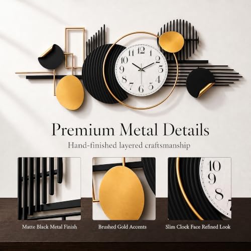 39" Modern Large Wall Clock Decorative Metal Art for Living Room - Image 6
