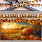Fall Harvest Pumpkin Thanksgiving Garage Door Banner 6x13FT - Image 2